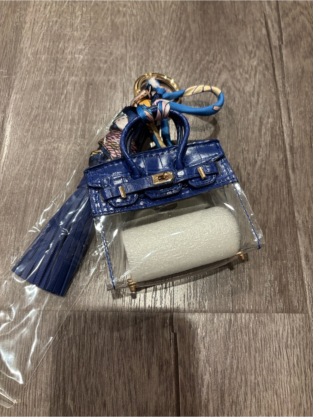 🌸 Summer Blue & Clear Mini Bag Charm & Keychain 🌸